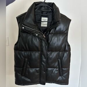 Abercrombie & Fitch Black Vest (Faux Leather)